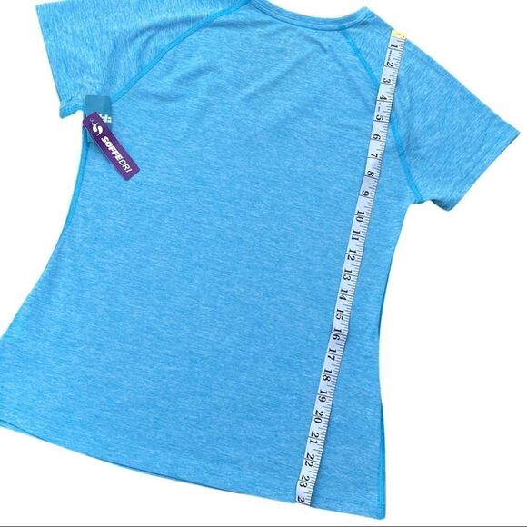 Soffe Dri Womens Performance V-Neck Tee • Scuba Blue Heather • Medium • NWT - Picture 8 of 9